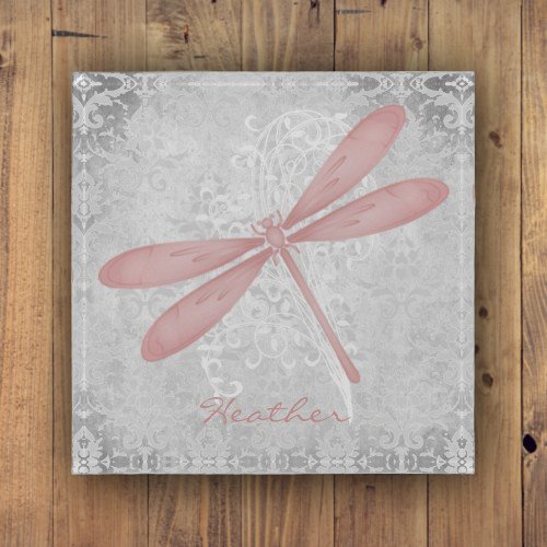 Pink Dragonfly Personalized Paperweight