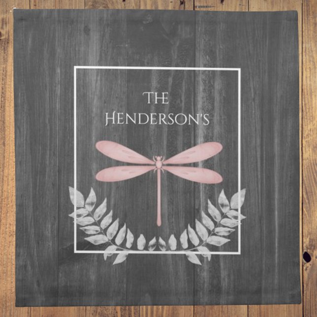 Pink Dragonfly Rustic Cloth Napkin (Pink Dragonfly Rustic Cloth Napkin)