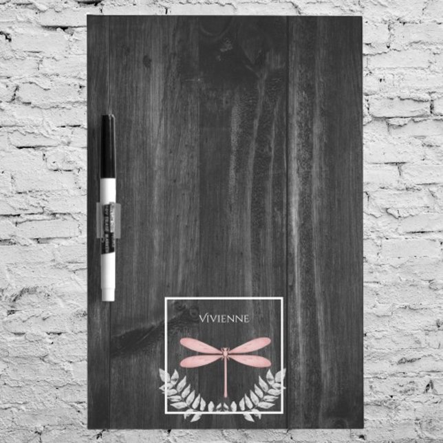 Pink Dragonfly Rustic Dry Erase Board (Pink Dragonfly Rustic Dry Erase Board)