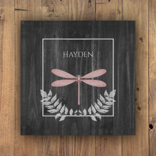 Pink Dragonfly Rustic Paperweight