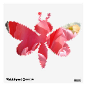 Pink Dragonfly wall decals Pink Tulip Flowers