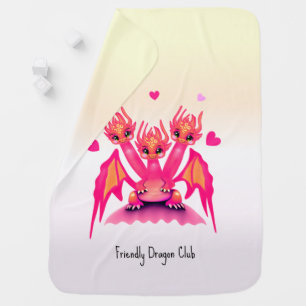 Pink dragons baby blanket