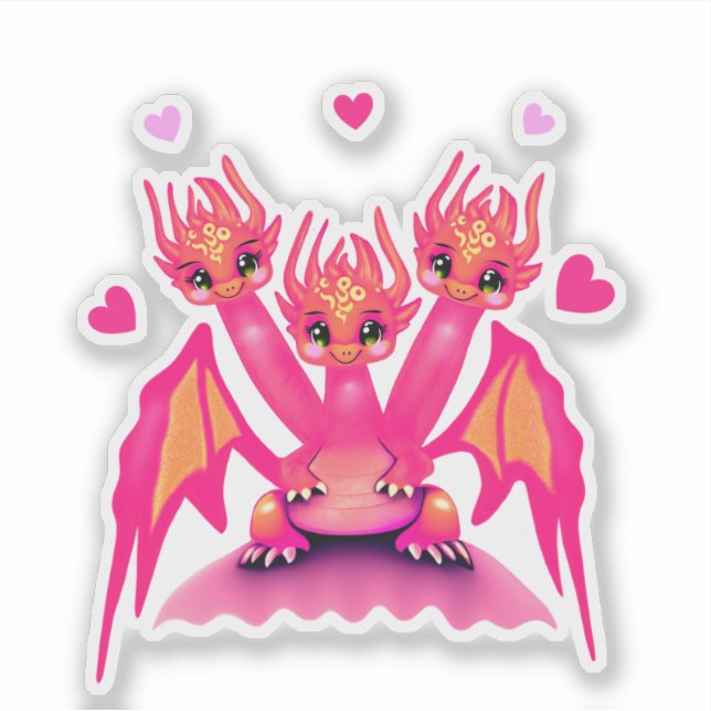 Pink dragons sticker (Front)