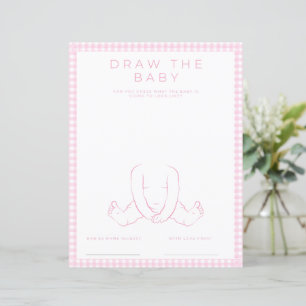 Pink Draw the Baby Shower Game Paper Sheet
