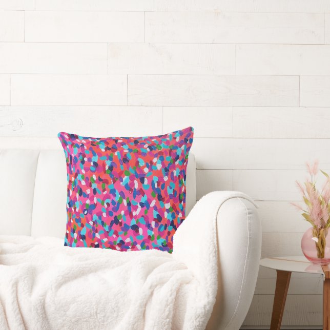Pink Dream Abstract Print Throw Pillow (Couch)