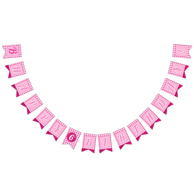 Pink Dream Editable Initial &  Age Bunting Flags (All)