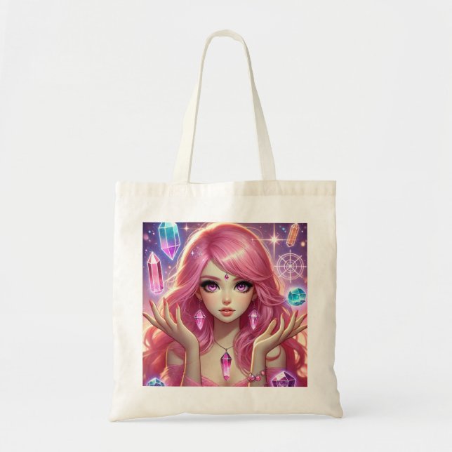 Pink Dream Enlightenment Crystal Everyday Tote Bag (Front)