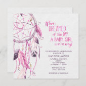 Pink Dreamcatcher Baby Shower Invitation (Front/Back)