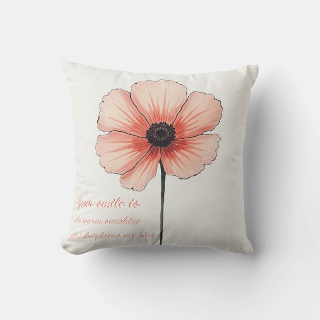 Pink dreams swaying in the spring breeze throw pillow (Front)