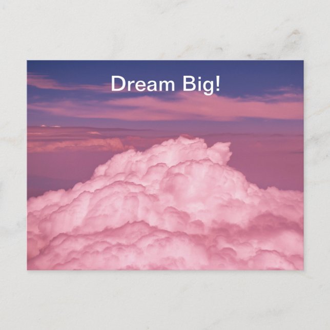 Pink dreamy aerial clouds postage stamp. postcard (Front)