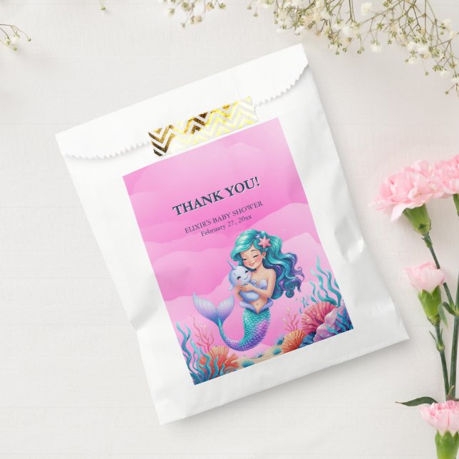 Pink Dreamy Mermaid Under the Sea Baby Shower Favor Bag (Sealed)