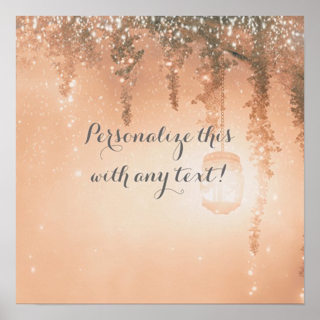 Pink Dreamy Rustic Forest Wedding Banner Poster (Front)