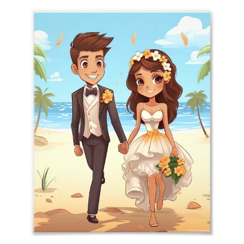 Pink Dreamy Seaside Romantic Wedding  Photo Print