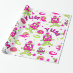 Pink Dreidel Monster Wrapping Paper<br><div class="desc">Our lovable pink dreidel monsters munching on sufganiyot are sure to be a fun wrapping paper for Hannukah this year!</div>