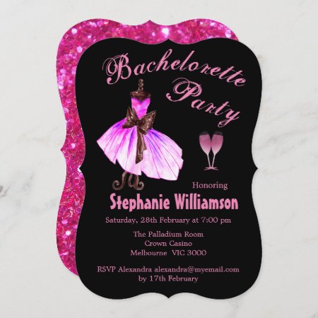 Pink Dress and Glitter Bachelorette Party