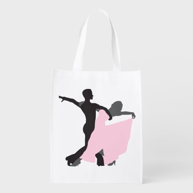 Pink Dress Ballroom Dance Grocery bag (Back)