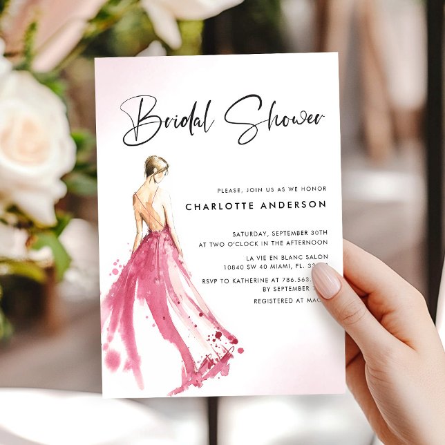 Pink Dress Bridal Shower Invitation (Creator Uploaded)