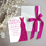 Pink Dress Forty & Fabulous 40th Birthday Invitation<br><div class="desc">Pink Dress Forty & Fabulous 40th Birthday Invitation

See matching collection in our Niche and Nest Store</div>