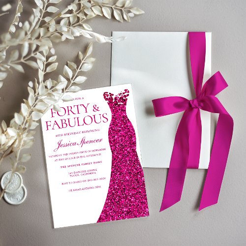 Pink Dress Forty & Fabulous 40th Birthday