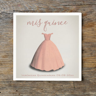 Pink dress Quinceañera mis quince table decor Napkins
