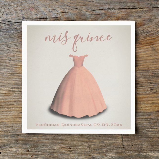Pink dress Quinceañera mis quince table decor  Napkins (Creator Uploaded)