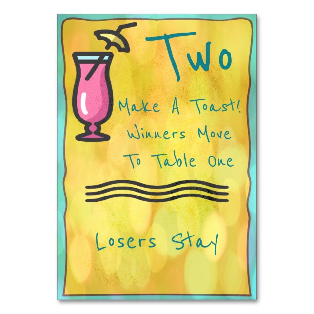 Pink Drink Bunco Table Card #2 (Front)