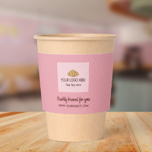 Pink Drink Order Options Your Logo & Website Coffee Cup Sleeve