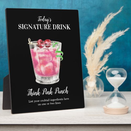 Pink drink  PERSONALIZE this Drink Plaque