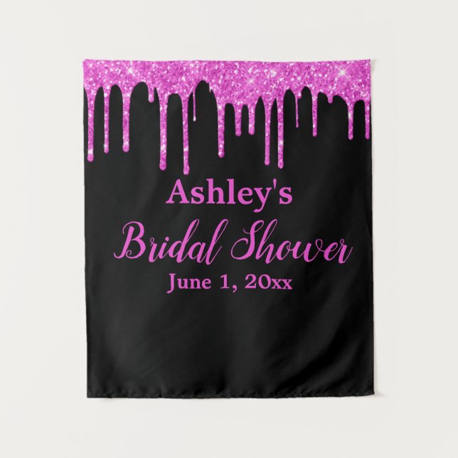 Pink Drip Bridal Shower Photo Booth Backdrop Prop (Front)