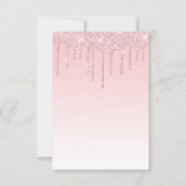 Pink Dripping Glitter/Floral Unicorn Birthday Invitation (Back)
