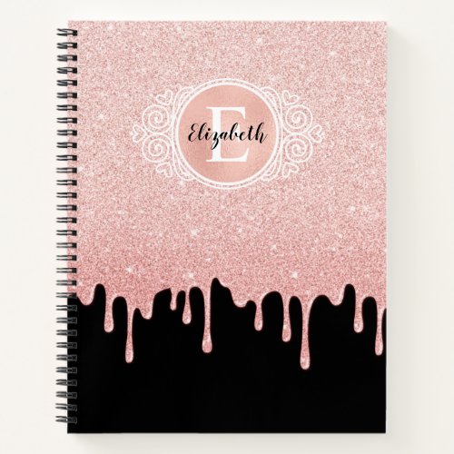 Pink Dripping Glitter Girly Artist Sketchbook Notebook