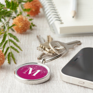Pink Dripping Glitter Keychain