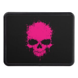 Pink Dripping Splatter Skull Tow Hitch Cover