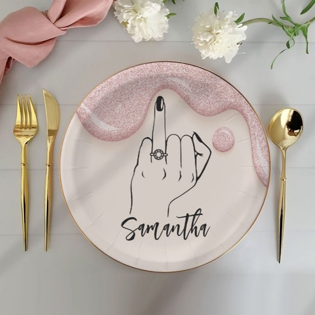 Pink Drips Bachelorette Party | Bridal Party  Paper Plates (Creator Uploaded)
