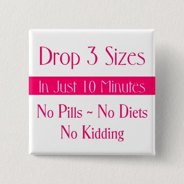 Pink Drop 3 Square Button (Front)