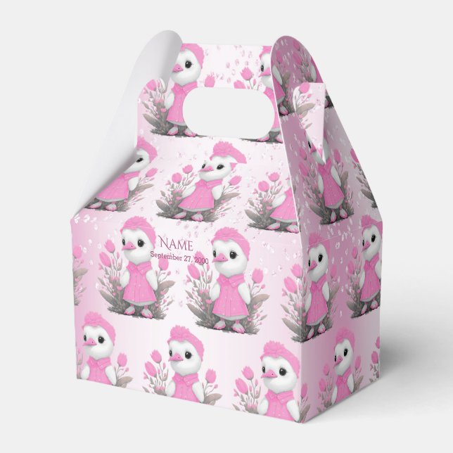 Pink Duck Favor Box (Front Side)