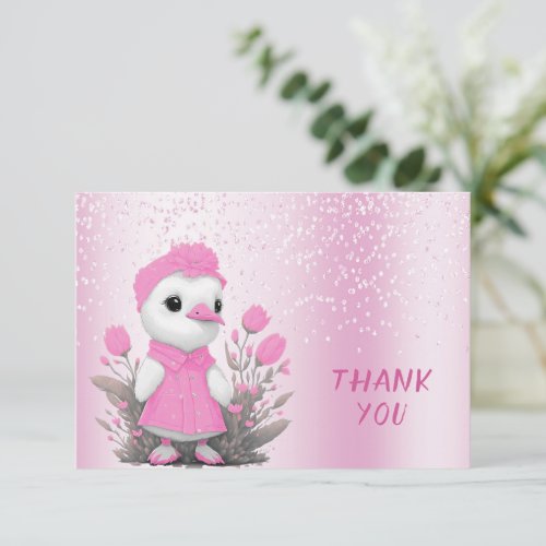 Pink Duck Thank You Card