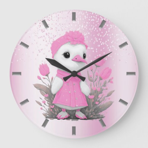 Pink Duck Wall Clock
