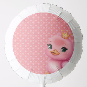 Pink Duck Wearing A Crown Balloon