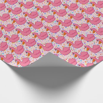Pink Duck Wrapping Paper by Shenanigins at Zazzle