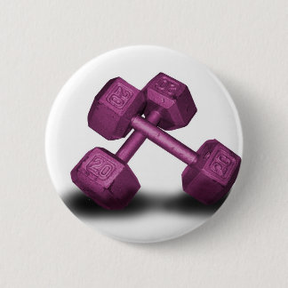 Pink Dumbbells Merchandise Pinback Button