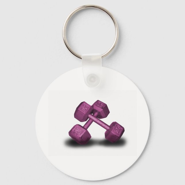 Pink Dumbbells Merchandize Keychain (Front)