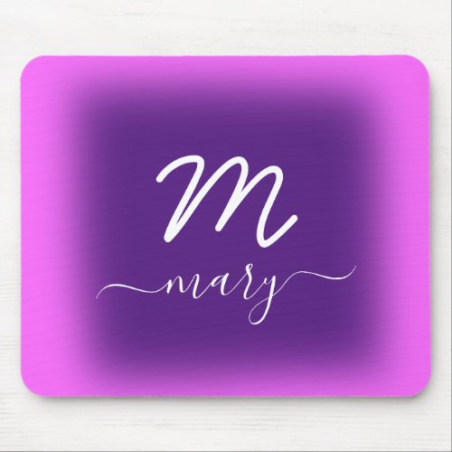 Pink Dusty Purple Violet Name Berry Monogram Mouse Pad