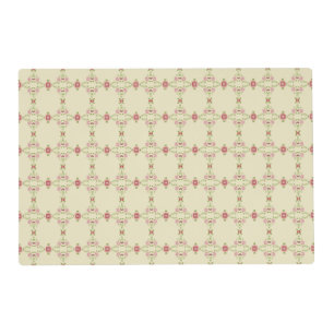 Pink Dusty Rose and Burgundy With Green Placemat