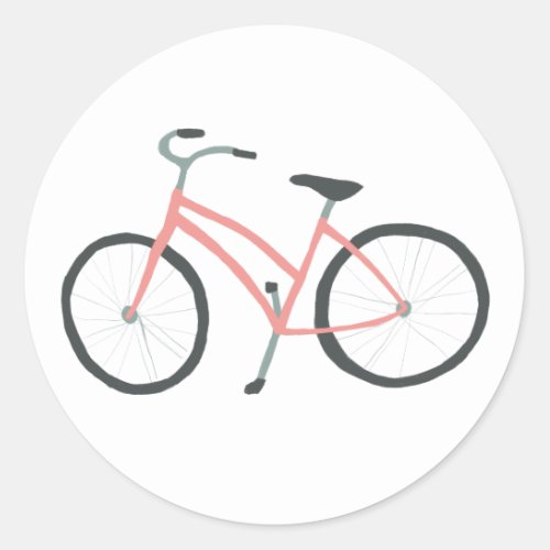 Pink Dutch Bicycle Classic Round Sticker