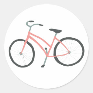 Pink Dutch Bicycle Classic Round Sticker