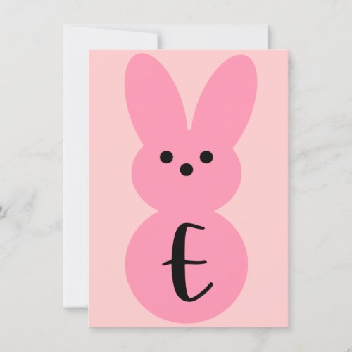 Pink E Bunny Shape Easter Bunting Banner Card