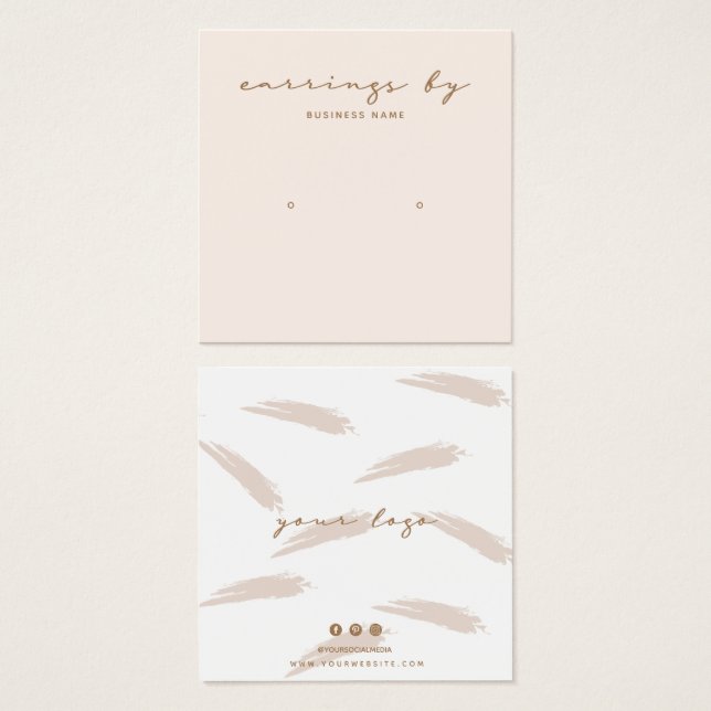 Pink Earring Display Business Card (Front & Back)