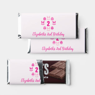 Pink Easter 2nd Birthday Hershey Bar Favors