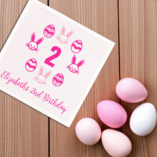 Pink Easter 2nd Birthday Napkins